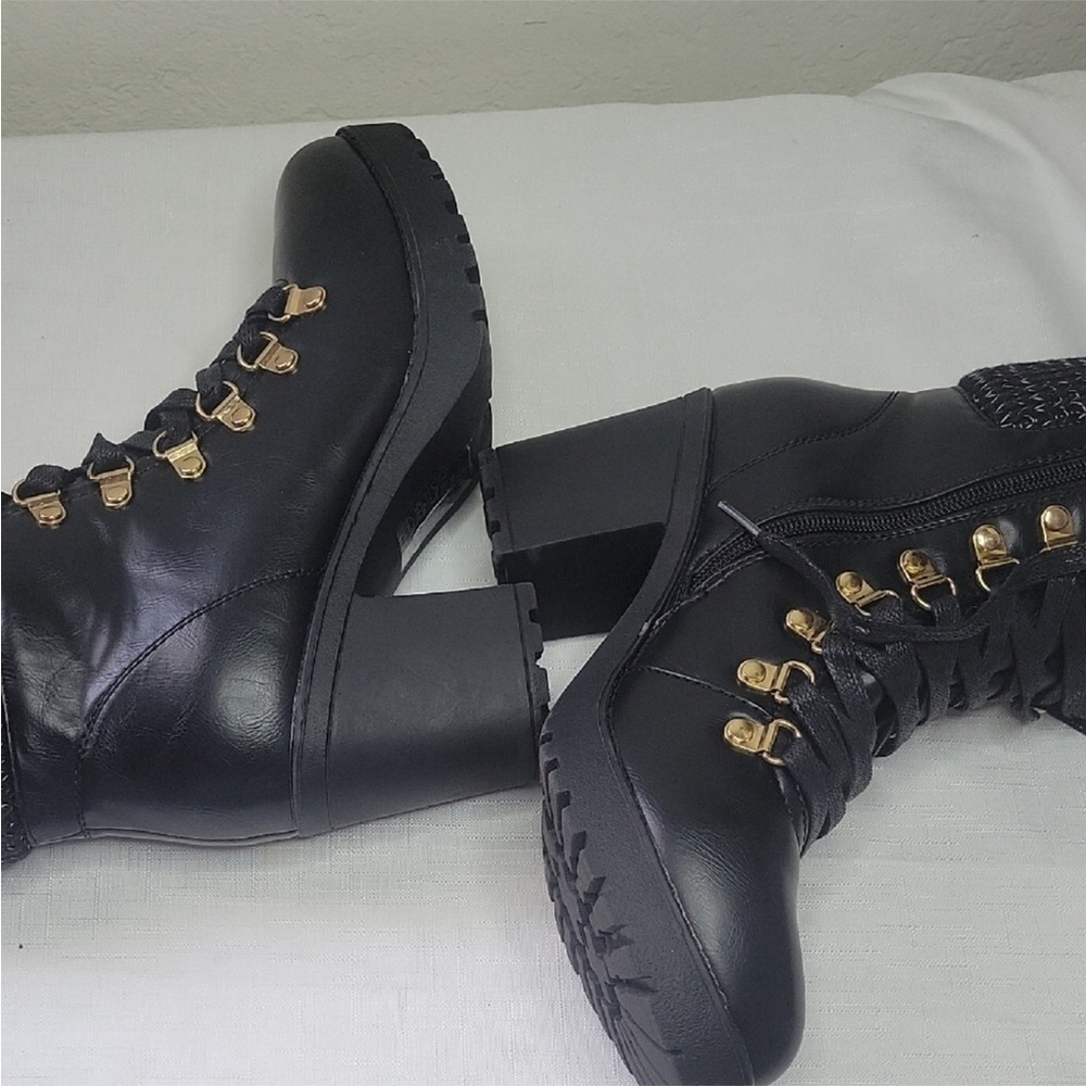 Catherine Malandrino Black Lace-Up Ankle Boots size 8 - Picture 3 of 8